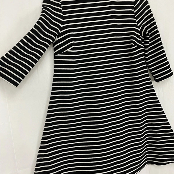Atmosphere Stripe High Neck 3/4 Sleeve Skater mini Dress size 4 - Picture 2 of 5
